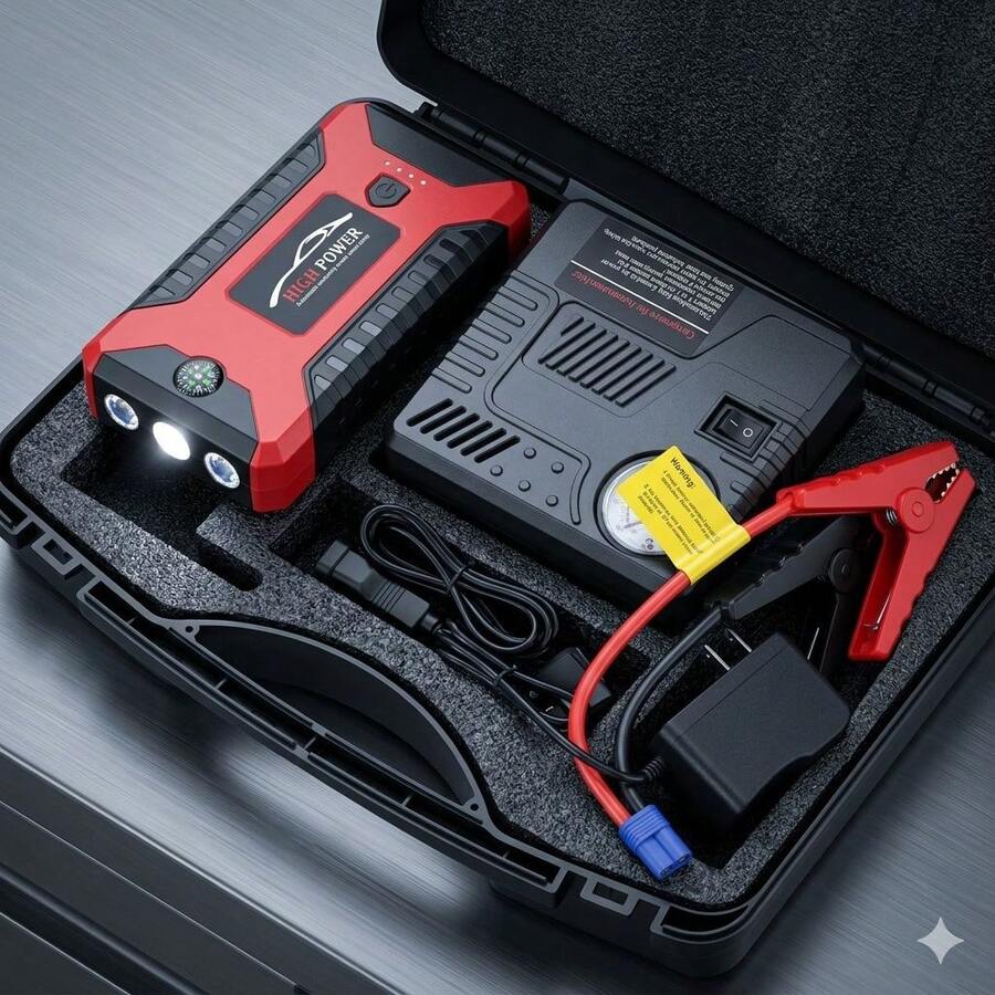 "High-Power" Multifunction Car Jump Starter – Emergency Power Source And Air Compressor - 查看 1