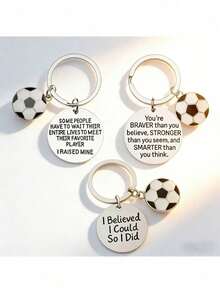 Soccer Pendant Keychain Backpack Strap Accessory, Cool Soccer Enthusiast Keychain - A - View 3