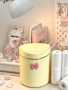 Mini Desktop Trash Can With Rotating Lid, Plastic Waste Basket, Suitable For Home Office Kitchen Bedroom Vanity, Compact Waste Container, Small Trash Can For Desktop Organization, Portable Trash Storage, Suitable For Daily Home Use - View 7