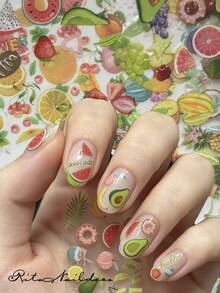 RITANAILDECO 10 捲組套裝不黏性美甲轉印紙盒 - 彩色 - 查看 2