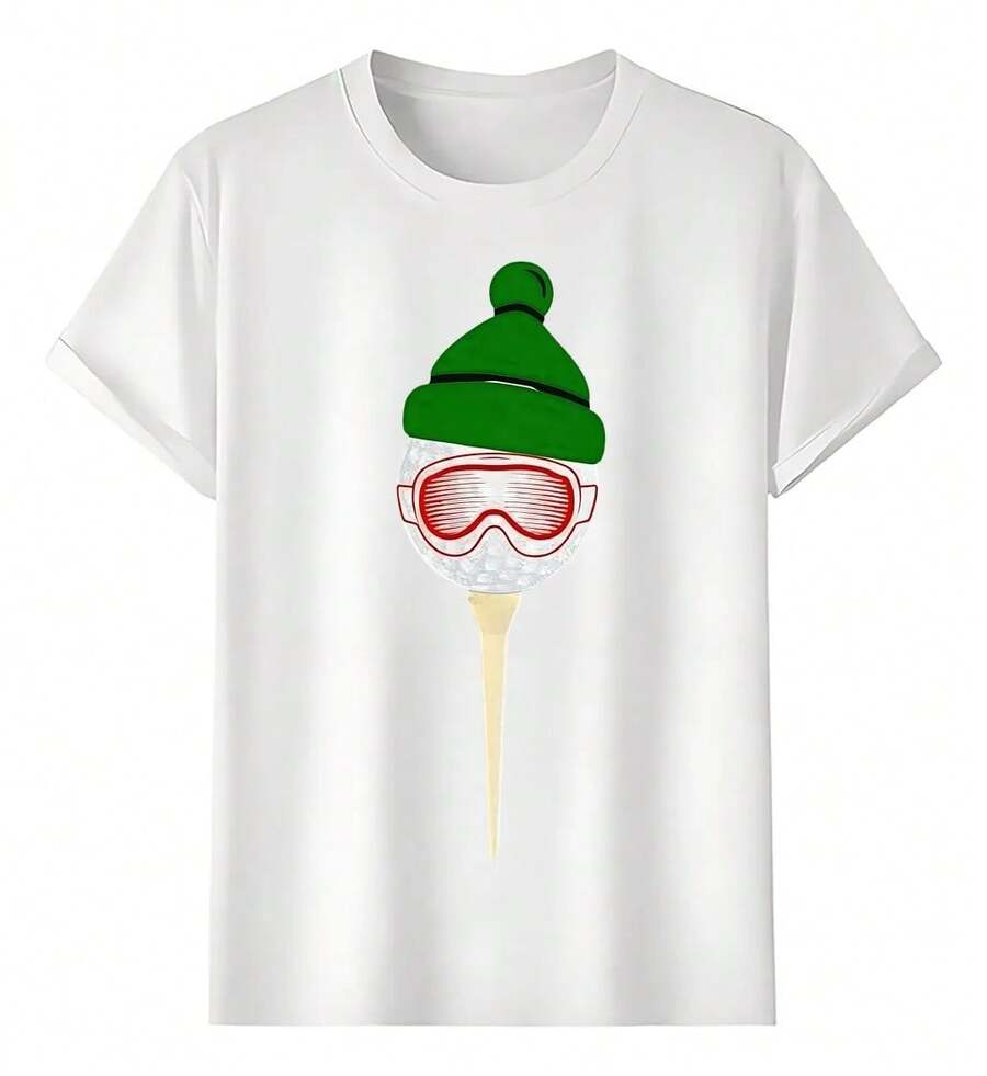 Playeras Gorro Verde Con Gafas De Esquí - Blanco - Ver 1