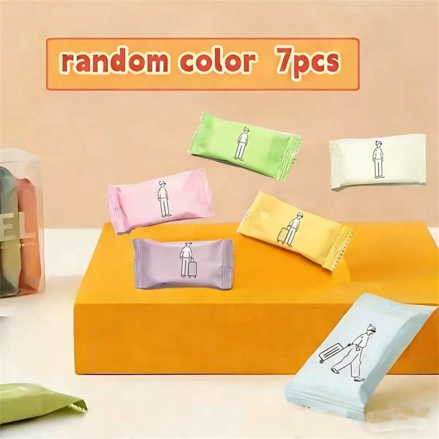 Multi-Color Compressed Disposable Towels - Portable Thickened Travel Towels, Multi-Purpose, Dry And Wet Use, Suitable For Travel, Camping, BBQ And Other Outdoor Activities, Convenient To Carry, Easy To Use, Random Packaging Color - View 1