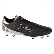 Fratello Shoe Store Eescord soccer tachones color negro con oro para hombre 3043, tenis para futbol soccer, calzado para césped sintético y natural, tenis deportivos de piel cómodos y ligeros - Negro - Ver 3