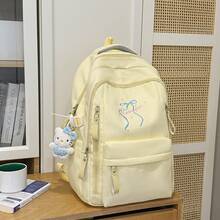 LECEY Women's Middle School High School College Student Large Capacity Backpack - Yellow - View 5