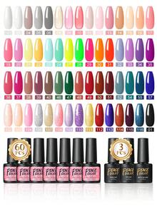 peacecolor 63件套凝胶指甲油套装，60种颜色，包含指甲油、哑光底油和亮油，可卸凝胶，DIY美甲套装，霓虹凝胶指甲油套装，女士DIY美甲沙龙礼品 - 彩色 - 查看 12