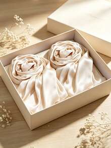 Crinkled Satin Headscarf, Single Or 2 Packs, No Gift Box Included - Beige - View 4