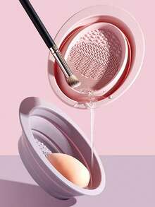 Foldable Silicone Makeup Brush Cleaning Mat And Bowl, Portable Folding Brush Cleaning Bowl, Silicone Brush Cleaning Bowl Suitable For Watercolor, Acrylic Oil Painting Water Cup, Applicable For Cleaning Makeup Brushes, Sponges, Puffs And Other Makeup Tools And Accessories - Multiple Styles - View 6