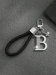 1pc Fashionable European & American Style Creative Versatile Premium English Letter Shaped Keychain Bag Charm, Suitable For Men & Women Car Key Bag Decoration And Holiday Gift - Silver - View 25