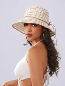 Women's Wide Brim Sun Hat, Adjustable Beach Hat, UPF 50+ Protection, Gift For Valentine's Day - A - View 12