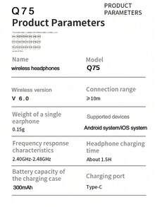 2 Pasang Earbud Nirkabel TWS Mode Ganda, Earphone Semi-In-Ear & In-Ear yang Dapat Diganti, Kotak Pengisian Daya dengan Indikator Daya LED, Earphone Stereo Ringan untuk Perangkat Pintar - View 11