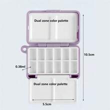 1pc Lightweight Portable Watercolor Paint Storage Palette, 12 Compartments, Foldable Double Layer Palette, Outdoor Sketching Journal Painting Box, Suitable For Beginner Artists - Single Piece - View 4