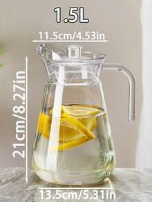 Large Capacity Acrylic Water Pitcher With Lid And Spout; Heat And Cold Resistant. Suitable For Storing Juice, Milk, Hot Or Cold Beverages (Such As Tea And Coffee). Perfect For Home Kitchen, Restaurant, Party, Hotel And Other Occasions. - Multicolor - View 13