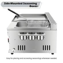HOHOBLA 2-In-1 Commercial Propane Deep Fryer With Griddle, 6.34QT Stainless Steel Gas Propane Flat Top Grill Griddle With Removable Basket Countertop Fryer With Temperature Control For Restaurant Home Kitchen - Default - View 7