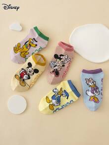 5雙裝 Disney Sock 系列正版米奇米妮趣味卡通兒童短襪 - 彩色 - 查看 1