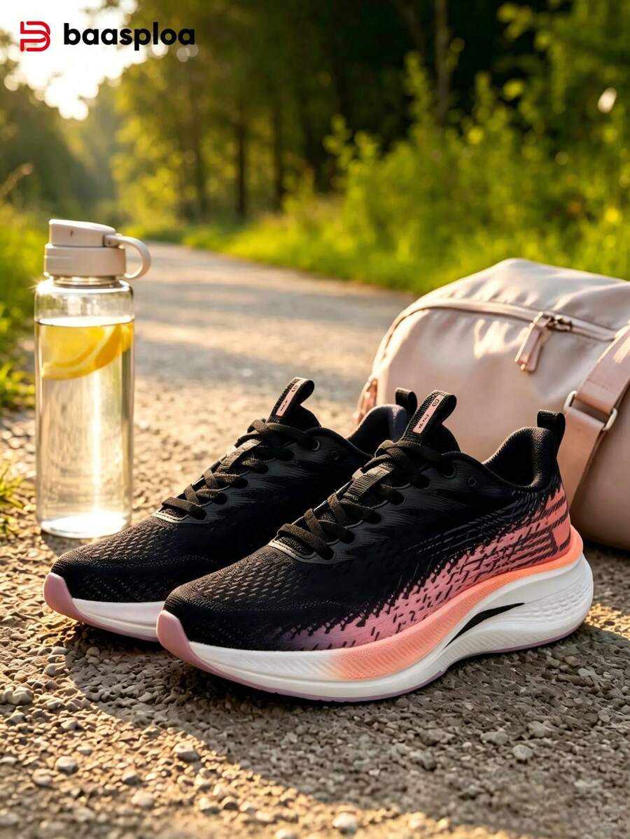 baasploa Women's Spring/Summer Carbon Plate Running Shoes, Lightweight Breathable Cushioned Durable Marathon Sports Shoes, Multiple Colors Available, Suitable For Long Distance Running, Fitness, Outdoor Sports