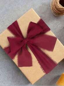 1 Roll/3 Rolls/6 Rolls Ribbon, Suitable For Wedding Invitations, Bridal Bouquets, Gift Wrapping, DIY Crafts, Scene Decoration, Holiday Decoration, Room Decoration, Home Decor - Claret - View 2