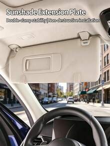 Car Sun Visor Extender, Sun Visor Extension Accessory, Anti-Glare For Driving, UV Protection, With Adjustable Clips, Suitable For Multiple Car Models, Car Interior Accessory - One Size Fits All - View 4