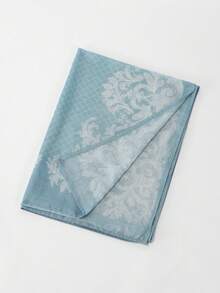 1PC Women's Blue Plaid Lace Digital Print Headscarf, Lightweight Sun Protection Fashion Versatile Headscarf For Summer, Suitable For Daily Wear - Multicolor - View 7