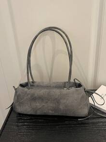 Solid Color Fashion Bow Decor Elegant Minimalist Women's Shoulder Bag, Suitable For Shopping, Wallet, Young Women, College Students, Newcomers, Office Workers. They Are Perfect For Office, University, Work, Business, Commuting, Outdoor Activities, Travel And Outings - Black - View 4