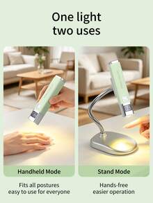 1pc Mini Rechargeable UV LED Nail Lamp, Suitable For Gel Nails, Fast Drying UV LED Gel Nail Polish Curing Light, Nail Art Tool, Rechargeable Nail Salon Equipment - Mint Green - View 5