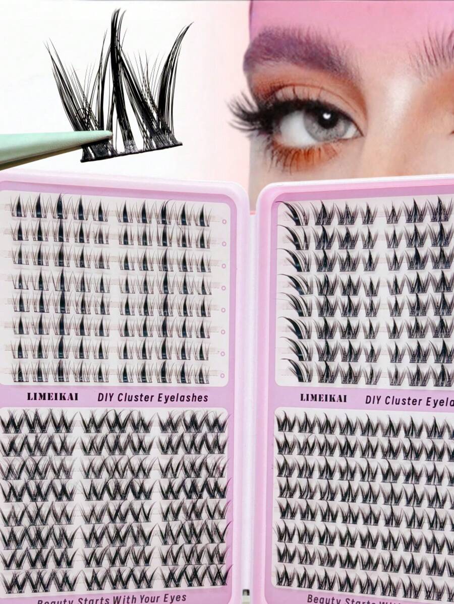 4 Sets Mixed-Style False Lashes, Thick Fluffy Natural Curl, Travel-Friendly Waterproof, Role-Playing Gift, 8-14mm Lengths