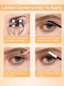 Brown Viva | RITALASH 150pcs Brown Lash Clusters Manga Eyelash Extensions 10-16MIX Spiky Cluster Lashes Fairy Individual Lashes Anime D Curly Eyelashes DIY At Home Kit With Bond&Seal And Tweezers - Brown - View 8