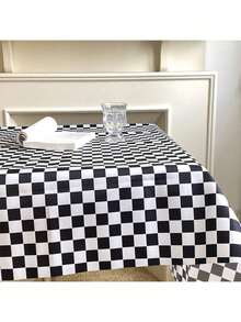 Taplak Meja Pesta Motif Kotak-kotak Hitam Putih, Bahan PE, Tahan Air dan Minyak, Cocok untuk Pesta Ulang Tahun dan Berbagai Dekorasi Pesta Bertema Mobil, Ukuran 54*108 Inci, Juga Cocok untuk Penggunaan Natal - Kotak-kotak hitam dan putih - View 7