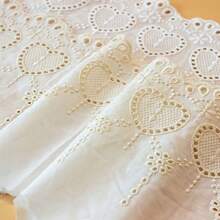 1/5碼愛心鏤空刺繡蕾絲飾邊，波浪邊鏤空水溶性棉蕾絲緞帶，復古花卉貼花蕾絲，適用於DIY縫製、裙襬、窗簾、領口與袖口裝飾布飾邊 - 多色D - 查看 5