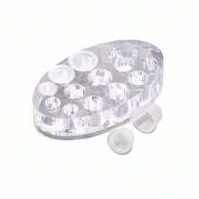 Porta Batoque Oval Acrílico 15 Furos Para Pigmento Micro E Tatuagem - Visão 4