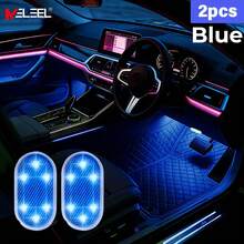 KELEEL 2/4pcs Wireless Car Interior LED Lights, 7 Color Car Interior Light Strip With 6 Bright LED Beads, Portable USB Rechargeable Car Interior LED Night Light For Car Decor - Upgraded - Magnetic Version - View 15
