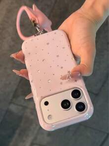 Casing Ponsel Ins Style Laser Pink Star Kompatibel dengan Apple 17 Pro Max, 16 Baru, 15 Pro Baru, 14 Pro, 16 Pro Max, Desain Bintang Keren dan Manis untuk Wanita, 15 Pro Max - Berwarna merah muda - View 7
