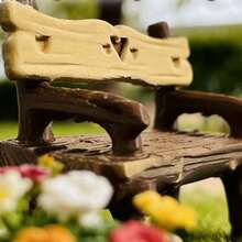 1 Mini Harz Parkbank Statue, Retro Märchen Garten Dekoration Puppenhaus Möbel, verwendet für Mikro Landschaft Schreibtisch DIY Dekoration, Outdoor Garten Dekoration, Garten Zubehör, Sommer, Garten, Outdoor Garten Dekoration, weich und flauschig, Halloween - Aktualisierte Version - Übersicht 11