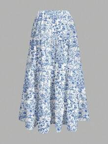 yonghongmaoyi1   Falda de estilo pastel multicapa casual de vacaciones para mujer, adecuada para el verano - Multicolor - Ver 8
