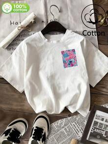 Top 100% cotone, su misura, abbigliamento da concerto da donna, vestiti estivi, atmosfera estiva, villa estiva, di quelli, Alarina donna, t-shirt estiva da donna. - Bianco - Visualizzare 3