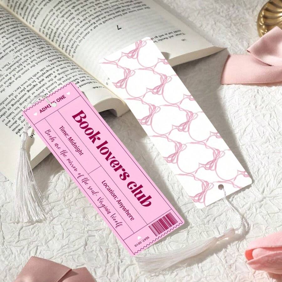 2pcs PET Printed Bookmarks, Exquisite And Beautiful Pattern, Durable And Aesthetic, Unique Design Suitable For Daily Use Or Collection. The Best Gift For Back To School Season, Whether For Personal Use Or As A Gift For Family And Friends, It's A Unique And Practical Gift Choice, Adding Atmosphere And Fun To Reading Time (Random Color Tassel) - 2PCS - View 1