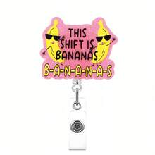 1/2pcs Banana Retractable Badge Holder, Easy Pull Retractable ID Card Clip, Medical Nurse Badge Holder - Multicolor - View 9