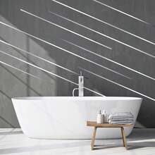 1 rollo de 50m de cinta autoadhesiva desprendible para sellar juntas de azulejos, tira decorativa impermeable cepillada en dorado, plata y negro, pegatina de borde autoadhesiva, apta para juntas de suelo, pared y techo, decoración del hogar - Lechada para azulejos - Ver 6
