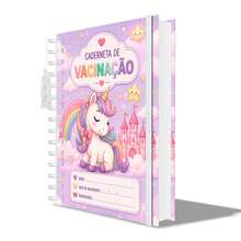 Caderneta de Vacinação Caderno de Saúde Temas Variados Menina Menino Kids Crianças Capa Dura Wire-o - H - Visão 3
