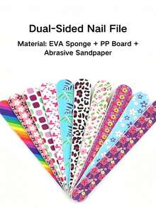 5pcs Ditsy Floral Double-Sided Nail Files, EVA Sponge Nail Files, 5cm/6cm/17.8cm Multiple Sizes Available - Multicolor - View 1