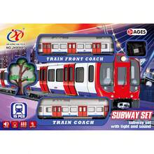 Set Mainan Kereta Bawah Tanah, Beroperasi dengan Baterai, Dilengkapi Suara dan Cahaya, Gerbong Kereta Kota Klasik Merah dan Putih, Bahan ABS, Mainan Transportasi Edukatif - MultiWarna - View 1