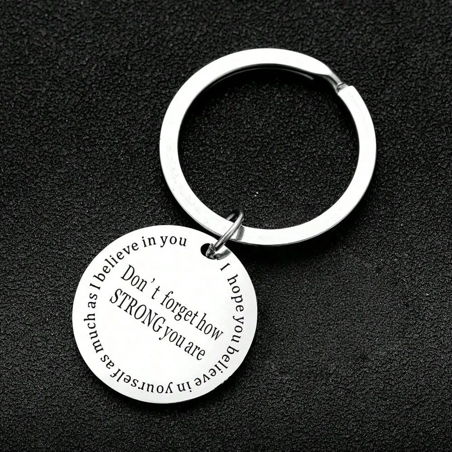 1pc Inspirational Gift Keyring Don't Forget How Strong You Are Keychain Birthday Christmas Gift - Don't Forget - View 1