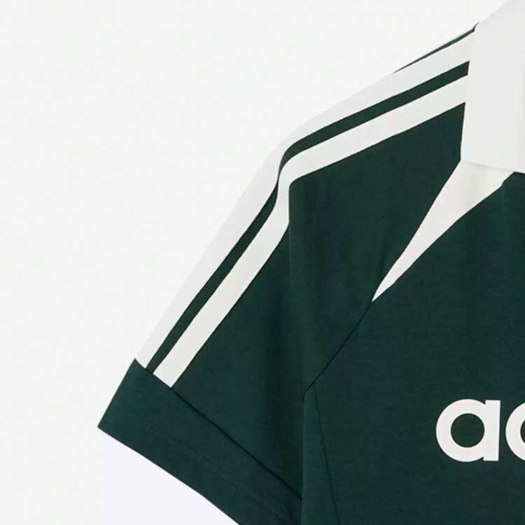 Adidas Summer Versatile Sports Casual Quick-Dry V-Neck Short Sleeve Men's Polo Shirt - Green/White - View 8