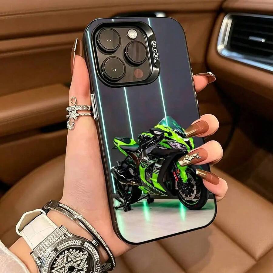 Large Capacity Shockproof Phone Case With Motorcycle Design Silver 1000SX ZX6R For IPhone 17 16 15 14 13 12 11 Plus Pro Max - Z3 - View 1