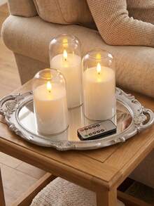 Flameless Candles, Realistic Flickering LED Flame, Real Wax Candles With Remote Control And Timer, Transparent Electronic Candles, 3-Pack (White) - White - View 6