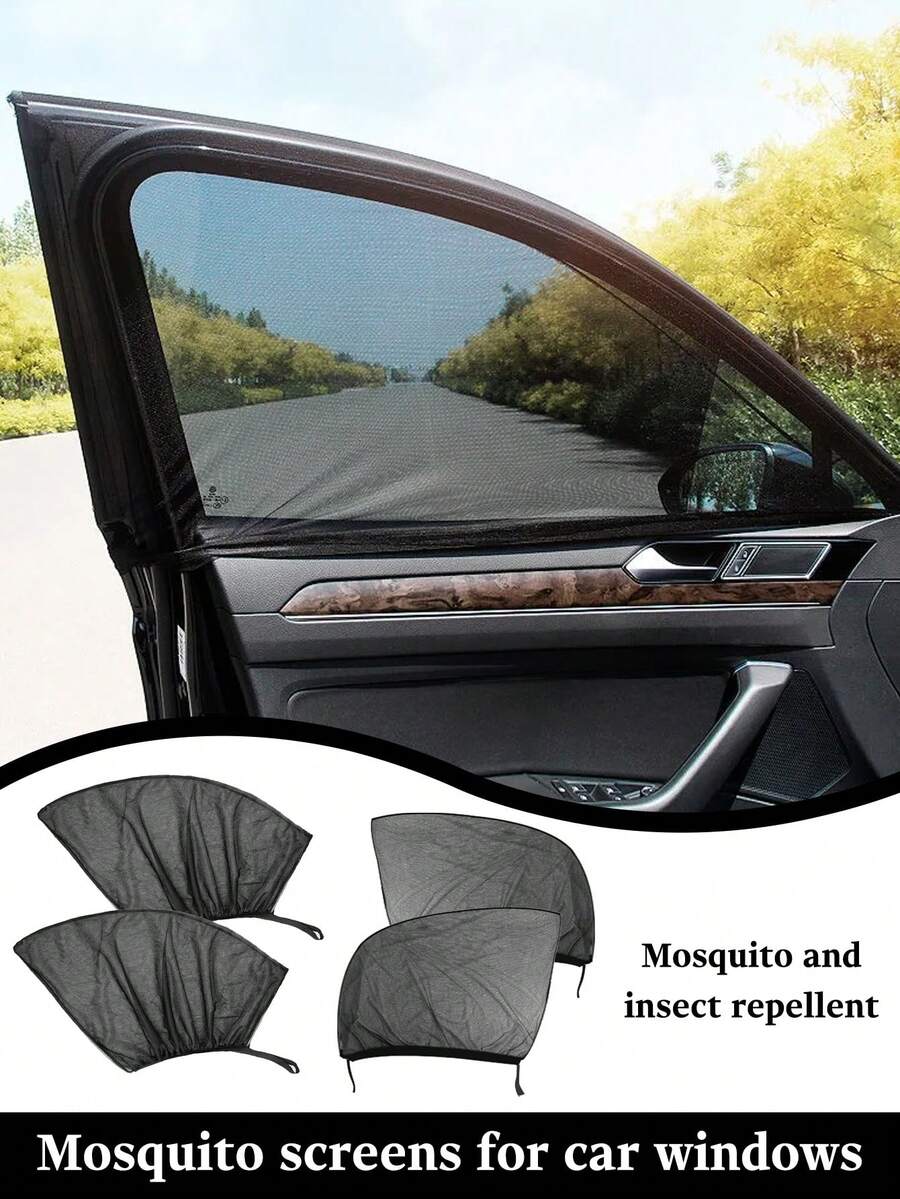 Car Mosquito Window Curtain, Car Sunshade Curtain, Car Window Mosquito Net, Car Window Sunshade Anti-UV Net, Front Windshield Sunshade Heat Insulation - Sunshade - View 1