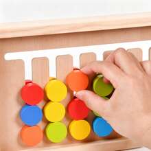 Juego educativo de rompecabezas de laberinto de emparejamiento de colores de madera, entrenamiento de cognición de colores temprana, pensamiento lógico y habilidades motoras finas, juguetes para cumpleaños y regalos de Navidad de niños - ajedrez de movimiento de colores - Ver 5