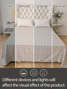 1 pieza Sábana de estilo bohemio 100% poliéster, textura de crepé de burbujas, patrón en relieve arrugado, unicolor ligero, decoración de dormitorio cómoda y transpirable - Multicolor - Ver 6