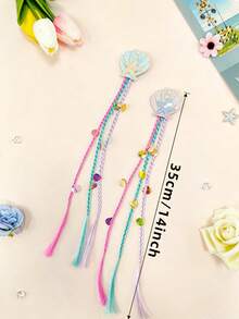 1pc Shell & Starfish Hair Clip With Braided Hair Extension, Fresh Ocean Style Cute Hair Accessory, Suitable For Summer Outings And Beach Vacation - Multicolor - View 7