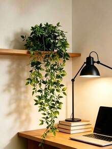 2 Peças Plantas Artificiais Penduradas | Plantas Penduradas Falsas, Mini Plantas Artificiais em Vasos, Adequadas para Parede de Flores DIY, Flores Falsas Resistentes a UV, Adequadas para Jardim Suspenso, Varanda, Decoração Externa de Parapeito de Janela, Adequadas para Casa, Sala de Estar, Banheiro, Adequadas para Decoração de Sala de Outono, Decoração de Halloween/Natal (Inclui Vasos de Flores) - Verde - Visão 1