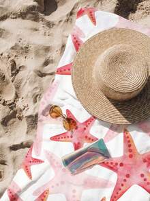 1 buah Handuk Pantai Motif Bintang Laut Cat Air Warna Pink, Handuk Pantai Persegi Panjang Serat Gaya Modern untuk Perjalanan dan Rumah, Cocok untuk Berenang, Menyelam, dan Musim Panas - MultiWarna - View 5